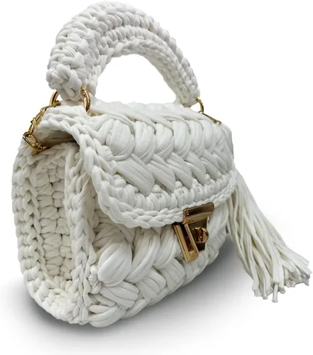 Vista 7 de CHQEL Bolso de noche tipo clutch para mujer, bolso de fiesta de boda hecho a mano con crochet, pequeño bolso cruzado formal con solapa para la noche