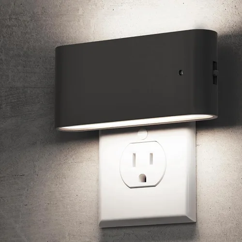 Vista 12 de L LOHAS LED - Luz nocturna LED, paquete de 2 luces nocturnas LED modernas enchufables en la pared con sensor de atardecer a amanecer, 0-100LM