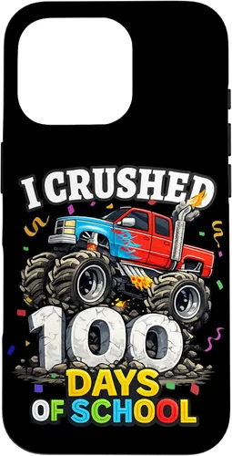 Vista 20 de I Crushed 100 Days of School - Monster Truck 100th Day Boys Case for iPhone 16