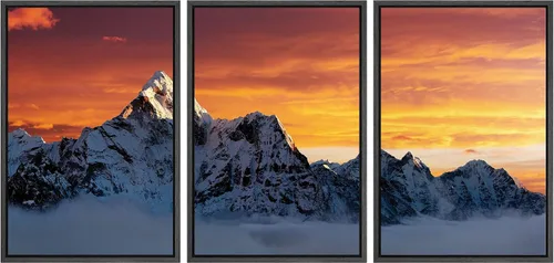 Vista 34 de wall26 Lienzo enmarcado para pared, juego de arte de noche estrellada sobre montañas, cielo nocturno tranquilo, naturaleza, desierto, fotografía