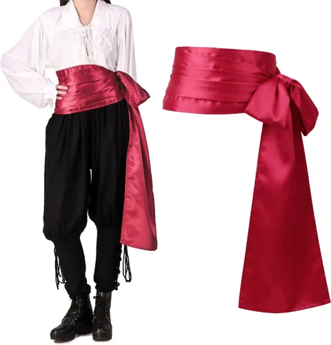 Vista 10 de ThePirateDressing Disfraz de pirata medieval renacentista para Halloween, banda grande
