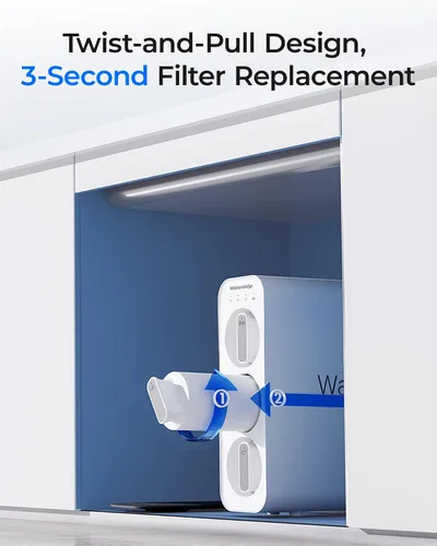 Vista 4 de Waterdrop TSUF - Filtro de agua para debajo del fregadero, repuesto para sistema de filtro de agua Waterdrop TSU-W de 3 etapas de ultrafiltración