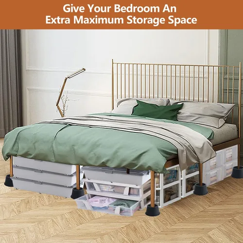 Vista 4 de DEDU Elevadores de cama de 2 pulgadas, resistentes, paquete de 9, elevadores de muebles para sofás que soportan hasta 6600 libras, elevadores