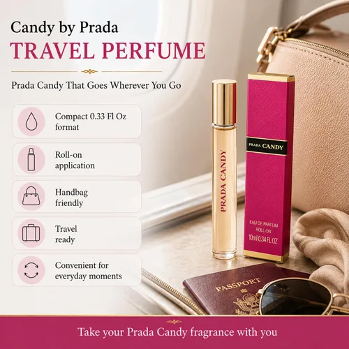Vista 7 de Prada Candy Eau De Parfum Spray de viaje para mujer, 0.33 onzas Dulce