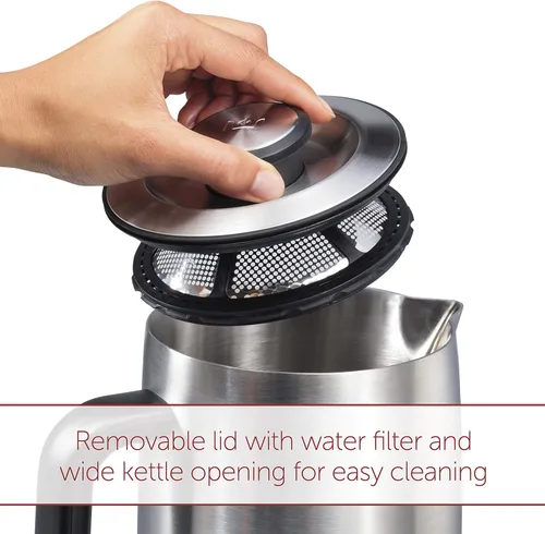 Vista 5 de Wolf Gourmet Hervidor eléctrico de temperatura real, capacidad de 1,5 litros, WGKT100S