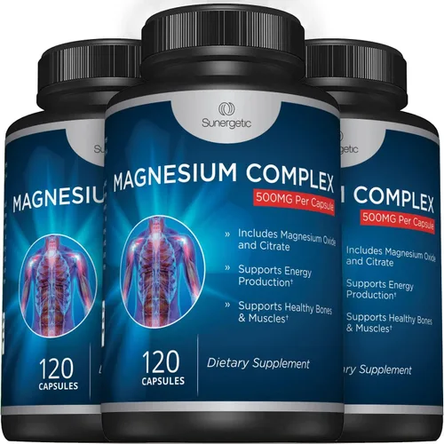 Vista 7 de Cápsulas de citrato de magnesio de primera calidad – Potente suplemento de óxido de magnesio y citrato de 500 mg – Ayuda a apoyar huesos, músculos