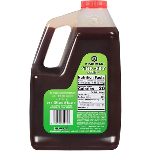 Vista 4 de Kikkoman Salsa salteada sin conservantes con sabor clásico - Perfecto para platos Chowmein y condimentos multiusos - Botella de plástico sellada