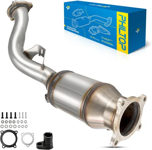 Vista 11 de PHILTOP Convertidor Catalítico de Ajuste Directo para Murano 2009 2010 2011 2012 2013 2014 3.5L, Cáscara de Acero Inoxidable Aluminio 203-1010