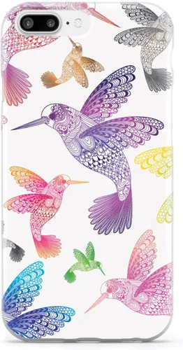 Vista 13 de Inspired Cases - Funda para iPhone 13 Mini con textura 3D - Funda protectora de goma para Apple iPhone 13 Mini - Zentangle Hummingbirds - Multicolor