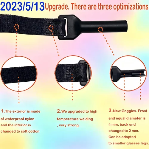 Vista 2 de KSACLE Correa ajustable para lentes, paquete de 4 correas para anteojos sin cola, retenedor de cuerda de ajuste universal, lentes de sol deportivos