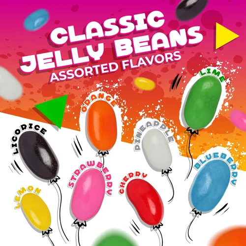 Vista 3 de Jelly Beans Bolsa de 2 libras Gomitas a granel Surtido de sabores de frutas y regaliz Dulces masticables Golosinas antiguas
