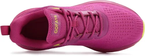 Vista 3 de GOFAYA Zapatos ligeros para caminar para mujer, atléticos, antideslizantes, transpirables, para correr, zapatos de entrenamiento casuales de malla