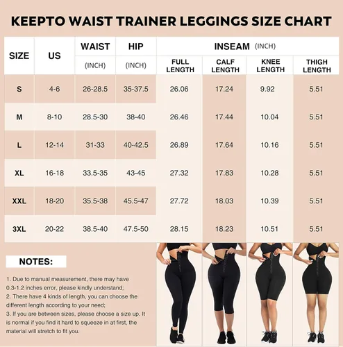 Vista 6 de KEEPTO High Waisted Leggings for Women Waist Trainer Butt Lifting Tummy Control Compression Yoga Pants