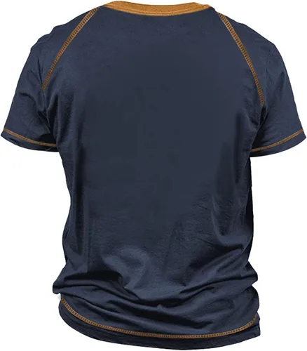 Vista 4 de Camisetas de ajuste entallado para hombre, con estampado de letras retro, manga corta, raglán, cómodas camisetas casuales