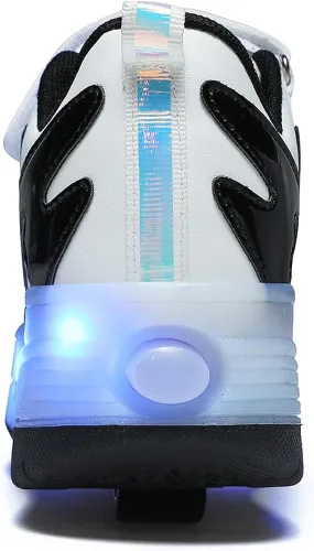 Vista 7 de Nsasy Zapatos de ruedas para niñas y niños, zapatos de ruedas para niños, zapatos de ruedas con luz LED para niños