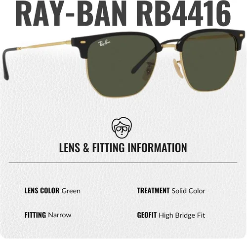 Vista 5 de Ray-Ban RB4416 NEW CLUBMASTER - Gafas de sol de forma cuadrada redonda con kit oficial de gafas