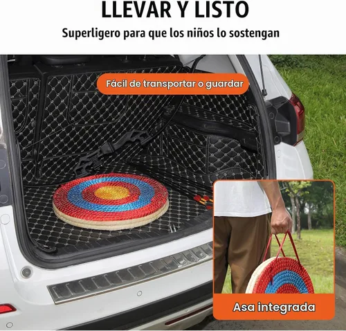 Vista 4 de VEVOR Straw Archery Targets, 20" Round Archery Target for Backyard, Traditional Solid Straw, Red