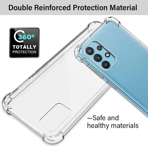 Vista 11 de Yiakeng Funda protectora para Samsung Galaxy A32 5G con protector de pantalla, transparente, delgada, de silicona suave, TPU protectora para Samsung
