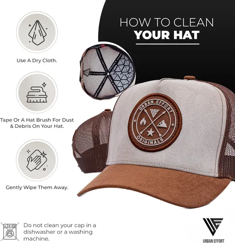 Vista 46 de Urban Effort Gorra trasera de malla, para hombres y mujeres, gorra de béisbol de 5 paneles, gran cierre a presión para caza y senderismo