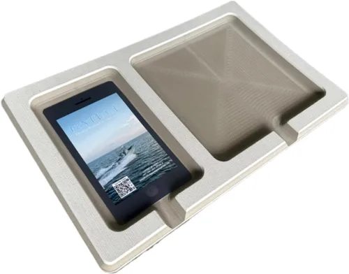 Vista 2 de Soporte doble para teléfono y accesorios de 0.512 in SeaDek Parte trasera adhesiva Compartimentos separados para teléfonos y herramientas