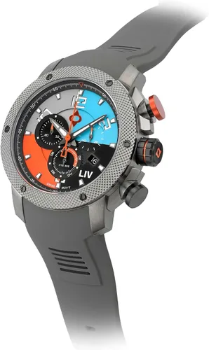 Vista 5 de LIV GX1 - Reloj clásico resistente con cronógrafo suizo de 177 pulgadas 316L SS 3D multicapa con fecha rápida resistente a los arañazos resistente