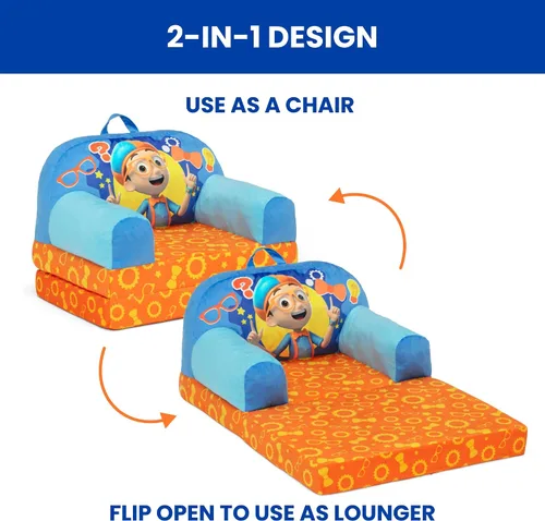 Vista 4 de Delta Children - Silla para niños Blippi Cozee Buddy abatible, azul