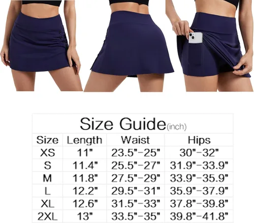 Vista 2 de Blaosn Faldas atléticas para mujer, gimnasio, yoga, entrenamiento, golf, tenis, falda pantalón de cintura alta con bolsillos, ropa bonita de verano