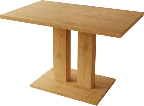 Vista 4 de HIPIHOM Mesa de comedor moderna de 46 pulgadas, mesa de cocina rectangular con acabado de roble, mesa de comedor compacta para 4, construcción