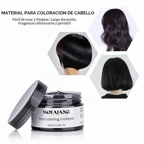 Vista 3 de Asocrew Cera temporal negra para el cabello, 4.23 onzas, no pegajosa, de secado rápido, lavable, para peinar, regalos para niños, adolescentes Negro