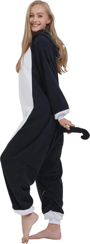 Vista 5 de SimZoo Pijama de animal para adultos, disfraz de cosplay de animales para hombres y mujeres, ropa de dormir unisex de una sola pieza