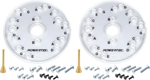 Vista 8 de POWERTEC Placa base de router de 2-1/2 pulgadas de diámetro, acrílico transparente con múltiples agujeros preperforados, tornillos para fácil