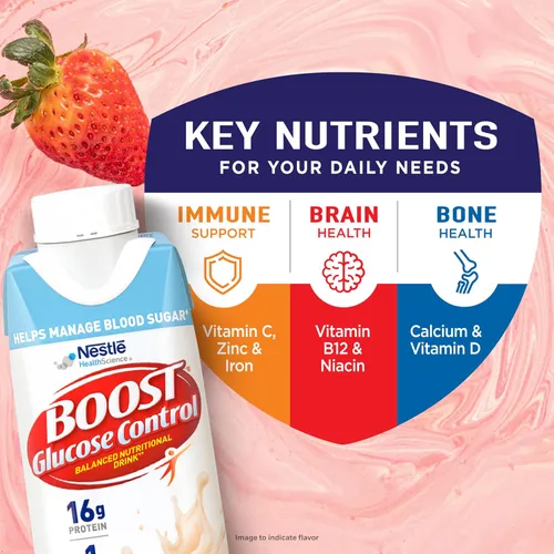 Vista 2 de Boost, Botella de plástico control de glucosa de 8 onzas líquidas (24 unidades)