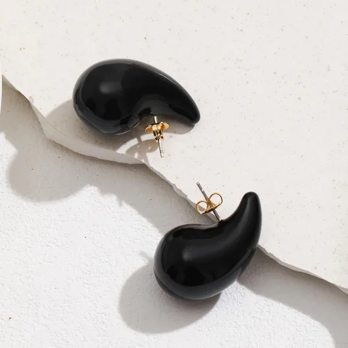 Vista 2 de Chunky Gold Hoop Earrings for Women, Lightweight Waterdrop Hollow Open Hoops Tear Drop Silver Gold Trending Oversized Statement Style Earrings