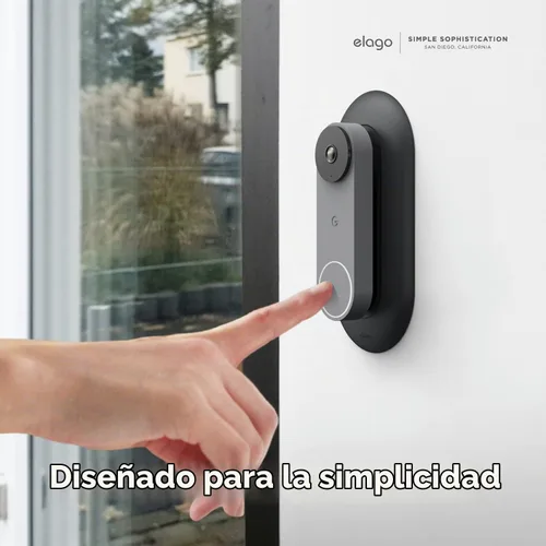 Vista 7 de elago Soporte para placa de pared para timbre de puerta Google Nest Hello Negro