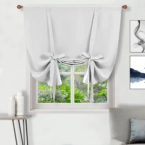 Vista 74 de DWCN Cortinas Opacas - Persiana Enrollable con Lazos para Ventana, Aislamiento Térmico, Oscurecimiento de Habitación, Cortinas con Bolsillo