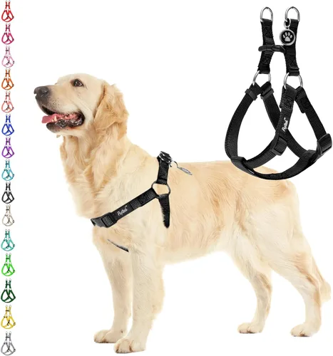 Vista 32 de Pupteck - Arnés para perros sin jalar, suave, ajustable, de nailon, talla básica, chaleco para cachorro, para caminar al aire libre con etiqueta