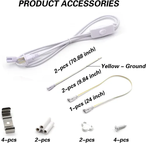 Vista 4 de Lámpara LED para tienda, 12 pulgadas, 5 W, 580 lm, cubierta esmerilada, 6500 K, tubo de luz integrado T5, salida alta, blanco más brillante, tubo
