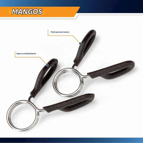 Vista 5 de Marcy Olympic - Par de collar de resorte de barra estándar de 2 pulgadas y 1 pulgada - Abrazaderas de peso seguras para levantamiento de pesas