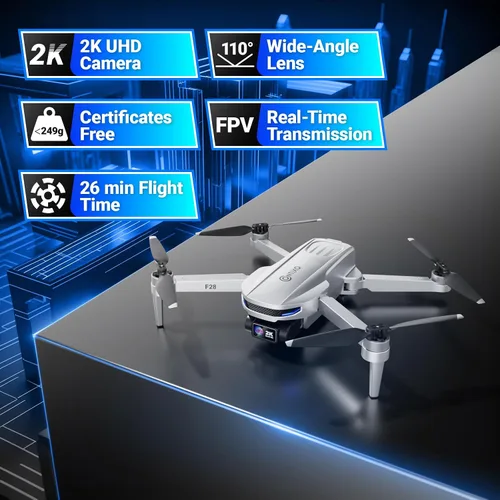 Vista 6 de Contixo F28A - Dron GPS para adultos plegable, cámara 2K, motores sin escobillas, tiempo de vuelo de 26 minutos, dron de control remoto FPV