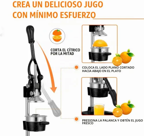 Vista 5 de Prensa Manual de Mano de Hierro Fundido Comercial de Servicio Pesado Naranja Cítricos Limón Lima Toronja Granada Exprimidor de Jugo de Fruta