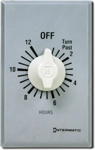 Vista 6 de Intermatic FF412H - Temporizador de pared con resorte de 12 horas, metal cepillado