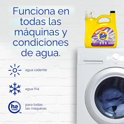 Vista 5 de Tide Simply All-In-One, detergente líquido para ropa sucia con aroma a flor de saúco, 89 cargas, 117 onzas líquidas