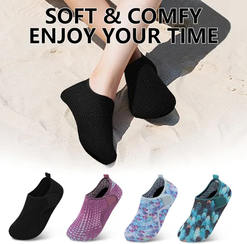 Vista 6 de Scurtain Zapatos de agua descalzos para mujeres y hombres, calcetines acuáticos de secado rápido para la playa, sandalias de verano