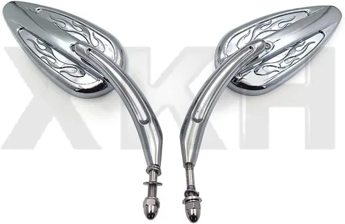 Vista 3 de XKMT-Par de espejos cromados para Harley 82-18 Street Bob Fat Bob