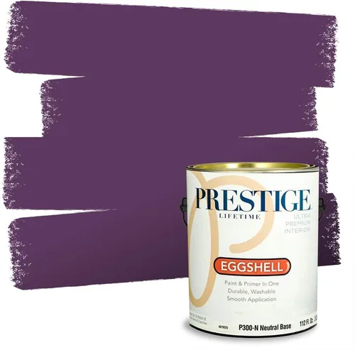 Vista 59 de PRESTIGE Pinturas de pintura interior e imprimación en uno, 1 galón, plano, combinación comparable de Sherwin Williams* Kimono Violet*