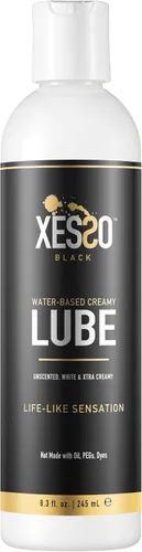 Vista 10 de XESSO Cum Lube, lubricante blanco cremoso a base de agua, 4 onzas líquidas, gel grueso hipoalergénico sin perfume para mujeres, hombres y parejas.
