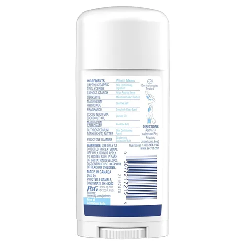 Vista 13 de Secret Desodorante para Todo el Cuerpo en Barra de Secado Rápido + Absorbe el Sudor para Mujeres, Ingredientes Naturalmente Derivados, Aroma