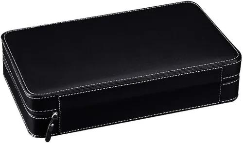 Vista 3 de BOX J-Watch - Caja de almacenamiento de piel sintética para 12 relojes, color negro