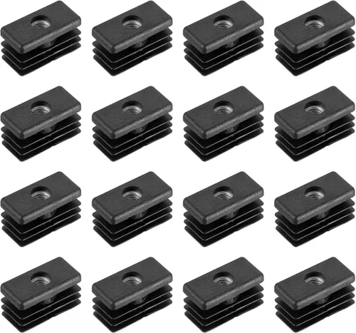 Vista 9 de Uxcell 8 piezas de insertos para tubos rectangulares con rosca M6, para tubo rectangular de diámetro exterior de 1.18 x 0.59 pulgadas, enchufe