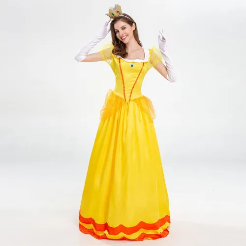 Vista 4 de IBTOM CASTLE Womens Princess Movie Character Costume Adult Cosplay Dress Crown Halloween Carnival Party Fancy Dress Up